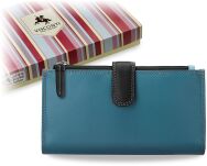 Dvoudílná barevná dámská peněženka visconti z přírodní kůže modrá - 5