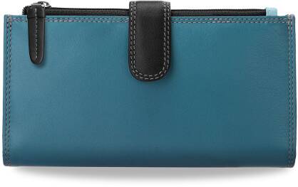 Dvoudílná barevná dámská peněženka visconti z přírodní kůže modrá