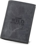 Prostorná pánská peněženka always wild robustní kožená skládací proti krádeži  - grafitová - 2