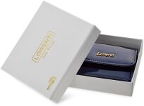 Lakovaná dámská peněženka lorenti  malá šikovná peněženka s retro zapínáním s opalizujícím vzorem rfid vzorem - kobaltová - 3