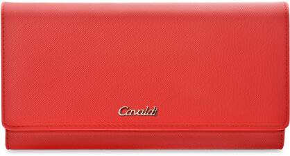 Velká prostorná dámská kožená peněženka v dárkové krabičce Cavaldi - červená