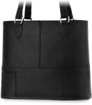 Victoria&Co velká sbalitelná dámská dvoukomorová shopper taška prostorná taška přes rameno z eko kůže - černá - 4