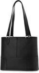 Victoria&Co velká sbalitelná dámská dvoukomorová shopper taška prostorná taška přes rameno z eko kůže - černá - 2