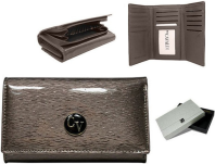 Lakovaná dámská kožená peněženka cavaldi malá peněženka na zip - 3