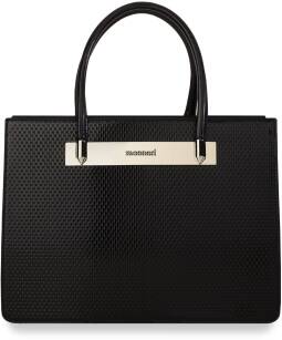 Elegantní kufřík monnari dámská kabelka lakované panely - černý 