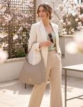 Monnari velká klasická hladká kabelka přes rameno elegantní shopper taška - béžová - 6