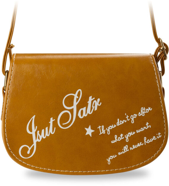 Malá pevná dámská crossbody kabelka - camel