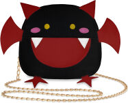 Vtipná 3d kabelka listonoška ve tvaru netopýra pro mládež na řetízku - červená-černá - 2