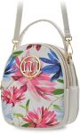 Monnari 2v1 dámská kabelka elegantní batoh městská kabelka květinová taška malý batoh tři komory - krémová - 2