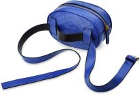 Dámská elegantní pikovaná malá ledvinka taštička kabelka s pásem - modrá - 3