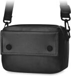 Prostorná listonoška s popruhem kabelka na rameno - černý - 2