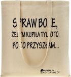 Bavlněná nákupní eko taška shopper do města s potiskem - spraw boże - béžová - 4