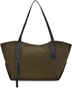DÁMSKÁ PLÁTĚNÁ KHAKI KABELKA MĚSTSKÁ VOLNÁ TAŠKA SHOPPER PYTEL PŘES RAMENO