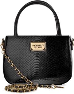 Monnari malý kufřík se vzorem elegantní klasická dámská kabelka lakovaná kůže croco - černá