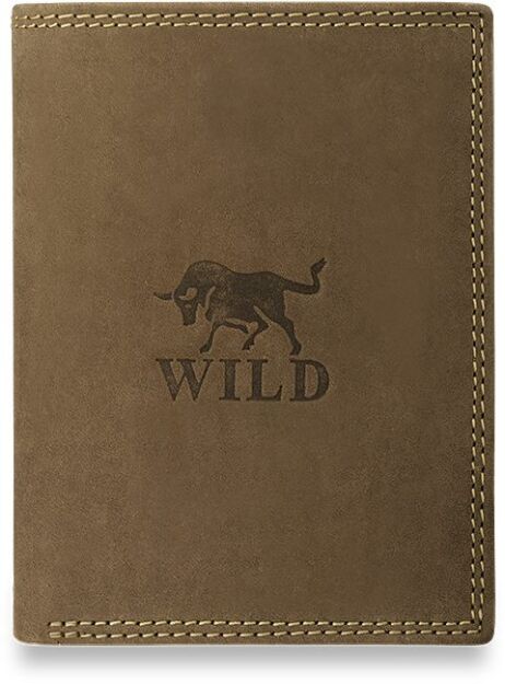 Vertikální pánská peněženka Wild-100% kůže - písková