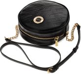 Monnari malá dámská kabelka elegantní kulatá kabelka na řetízku s vyraženým logem - černá - 4