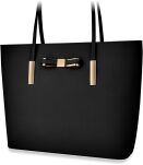 Vkusný kufřík  trapez klasická dámská kabelka mašlička - černá  - 2