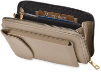 Malá dámská kabelka crossbody 2v1 na telefon peněženka psaníčko - béžová - 3