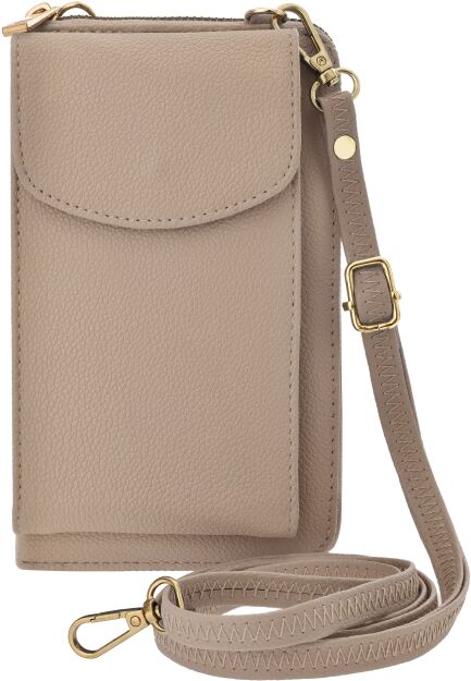 Malá dámská kabelka crossbody 2v1 na telefon peněženka psaníčko - béžová