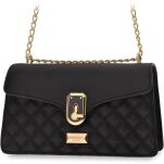 Monnari malý prošívaný kufr elegantní dámská kabelka listová kabelka prošívaná s klopou - černá - 4