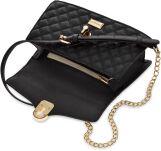 Monnari malý prošívaný kufr elegantní dámská kabelka listová kabelka prošívaná s klopou - černá - 3