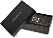 Monnari střední dámská kožená peněženka exkluzivní na zip a druky - černá se zlatou - 5