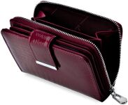 Dámská kožená peněženka jennifer jones lakovaná peněženka - vínová - 3