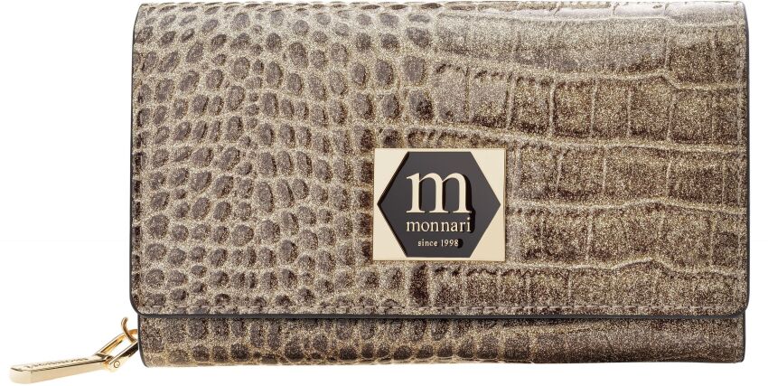 Monnari lesklá dámská kožená luxusní lakovaná peněženka - zlatá