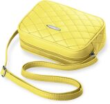 Prošívaná malá dámská crossbody kabelka – žlutá - 3