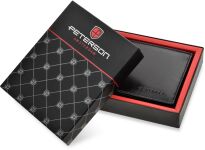 Pánská kožená peněženka Peterson RFID na karty a mince v dárkové krabičce – černá - 3