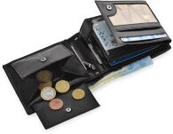 Pánská kožená peněženka Peterson RFID na karty a mince v dárkové krabičce – černá - 5