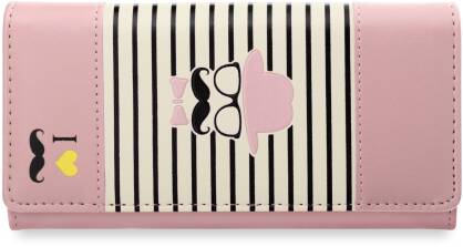 Módní teen dámská peněženka pro mladé vzor le moustache růžová