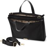 Monnari klasická aktovka na laptop, textilní dámská kabelka, tři komory - černá - 4