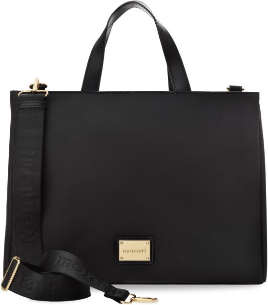 Monnari klasická aktovka na laptop, textilní dámská kabelka, tři komory - černá