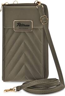 Peterson malá dámská kabelka peněženka pouzdro na telefon 2v1 prošívaná kabelka - šedá