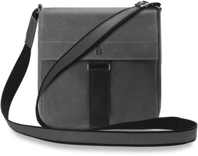 Kožená pánská crossbody taška s klopou značka BALEINE - šedá