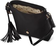 Monnari sportovní dámská městská taška listonoška s třásněmi a klíčenkou aktovka s logem - černá - 4