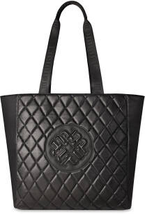 Velká dámská objemná kabelka loďka shopper pikovaná taška monnari shopper přes rameno - černá