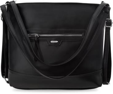 Dámský městský batoh 2v1 Rovicky Premium velká taška přes rameno shopper prostorný kožený - černý