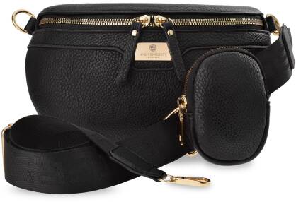 Peterson dámský kožený sáček 2v1 klasická elegantní ledvinka + peněženka - černá