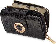 Monnari lakovaná dámská peněženka malá peněženka portmonetka na zip - černá - 3