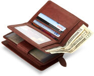 Příruční dámská peněženka s přihrádkami hnědá - 6