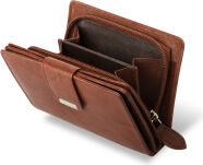 Příruční dámská peněženka s přihrádkami hnědá - 3