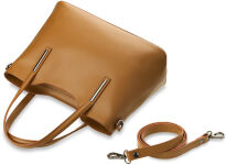 Elegantní dámská kabelka z přírodní kůže camel - 4