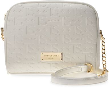 Top Secret dámská crossbody kabelka s reliéfním logem – bílá