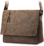 Stylová pánská taška s klopou dvoukomorová harolds a4 - hnědá  - 2