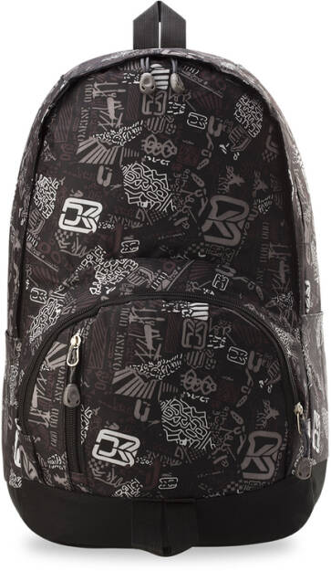 Teen školní batoh na výlety, módní vzor, zajímavá grafika černá šedý