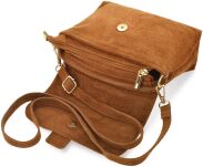 Semišová dámská kabelka italská kožená listonoška vera pelle - 4