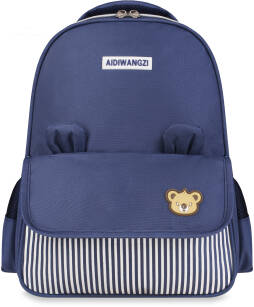 Roztomilý dětský školní batoh aktovka pro studenta chlapce dívky medvídek - námořnická modrá