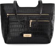 Monnari velká dámská městská kabelka shopper lodička na rameno croco - černá - 3